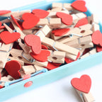 Wooden Heart Photo Clips