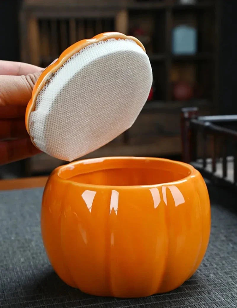 Ceramic Pumpkin Candy Jar – Decorative Tea or Treat Container