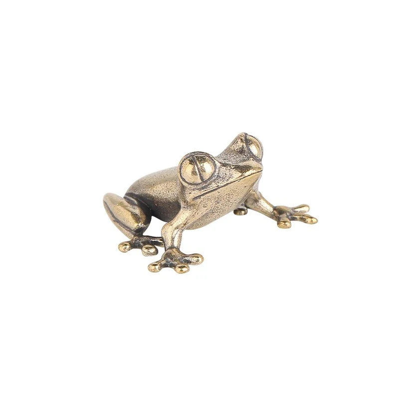 Vintage Brass Frog Mini Figurine
