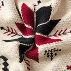Bohemian Snowflake Fringed 100% Cotton Knit Throw Blanket
