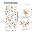 Boho Floral Leaf Wall Stickers – Removable 3D Vinyl Decals for Kids' Nursery & Home Decor - Pink Flowers