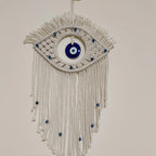 🧿 Evil Eye Macrame Wall Hanging – Handmade Boho Home Decor Tapestry