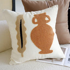 Vintage Nordic Throw Pillow Cover – Abstract Face
