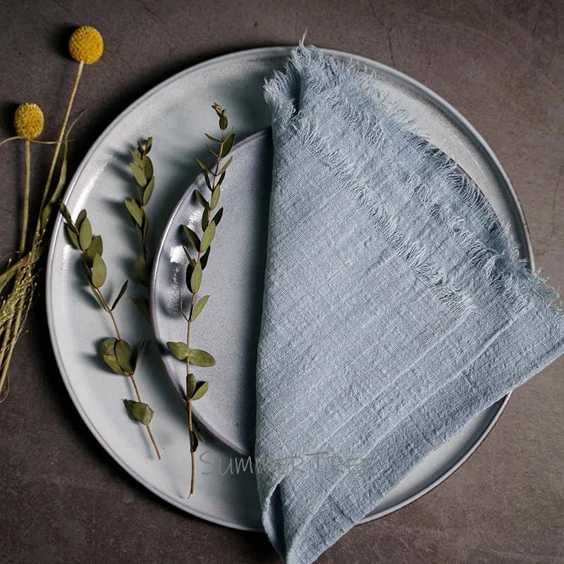 Rustic Cotton Gauze Reusable Napkin – Boho Kitchen & Table Decor - Rust
