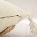Nordic Bohemian Geometric Plush Pillow Covers with Tassels