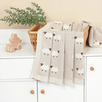 🐑 Cozy Cotton Baby Blanket – Soft & Breathable Knit for Newborns & Toddlers