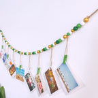 Boho Wall Hanging Photo Display with Wooden Beads & Clips