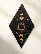 🌙 Wooden Witchy Wall Hanging – Gothic Moon, Sun, Stars & Snake Boho Decor for Mystical Bedrooms & Crafty Corners