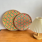 Hand-Woven Bamboo Boho Placemats – Round Rattan Table Mats for Rustic Kitchen