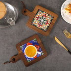 Boho Wood & Decorative Tile Trivet