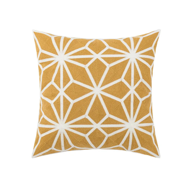 🌼 Cozy Embroidered Throw Pillow Cover – Nordic-Inspired Boho Home Decor Accent