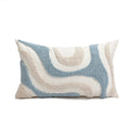 Blue & White Abstract Geometric Embroidery Pillow Cover – Boho Home Decor Accent