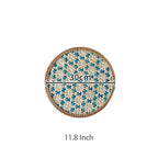 Hand-Woven Bamboo Boho Placemats – Round Rattan Table Mats for Rustic Kitchen