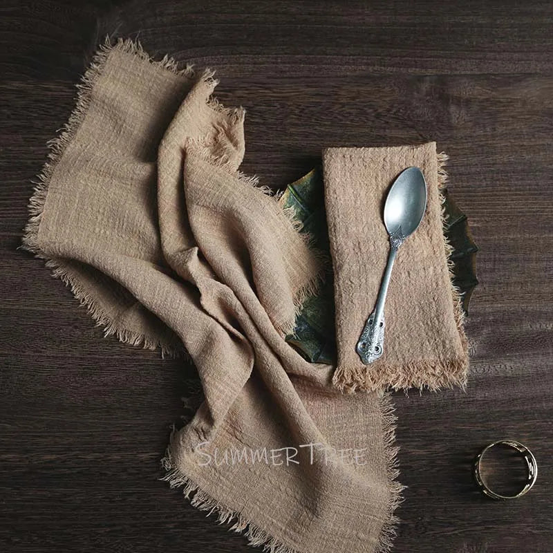 Rustic Cotton Gauze Reusable Napkin – Boho Kitchen & Table Decor - Rust