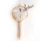Boho Macrame Wall Hanging with Flower Pot Pocket – Handmade Nordic Round Wall Tapestry | Dorm Room & Home Decor