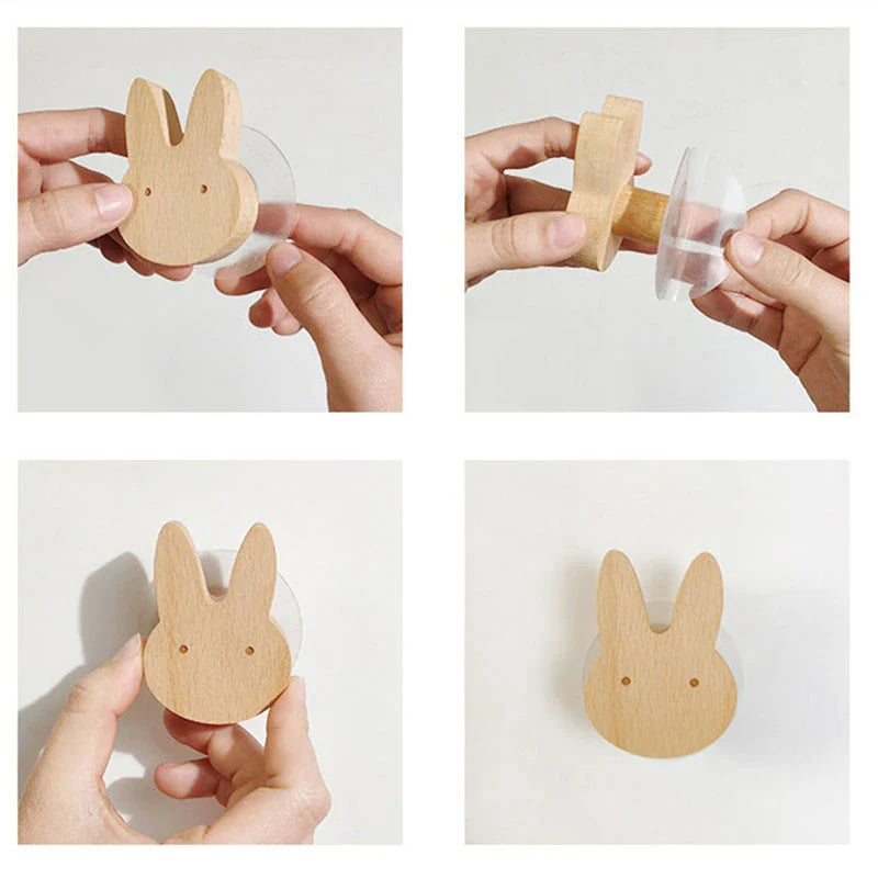 Cute Wooden Animal Wall Hook – Beech Wood Decorative Hanger for Kids Rooms, Entryways, Kitchens & More (1pc)
