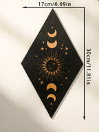 🌙 Wooden Witchy Wall Hanging – Gothic Moon, Sun, Stars & Snake Boho Decor for Mystical Bedrooms & Crafty Corners