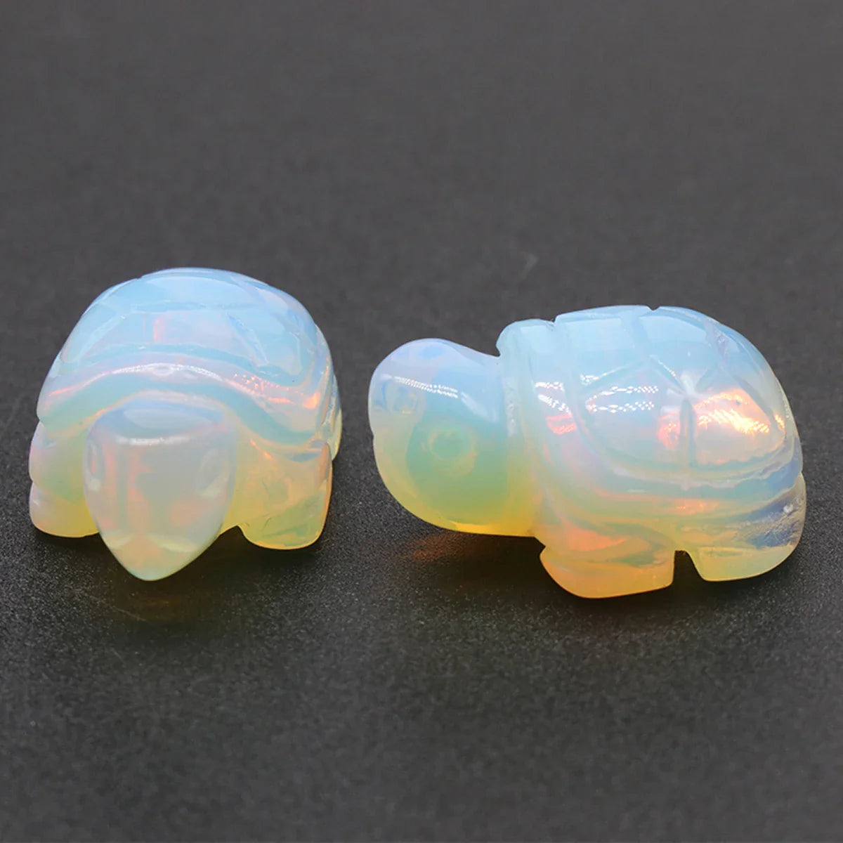 Mini Natural Gemstone Turtle Figurine – Hand-Carved Crystal Animal for Chakra Healing & Boho Home Decor