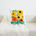 Boho Home Decor Floral Embroidered Pillow Cover – Square Decorative Cushion Case for Sofa & Home