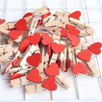 Wooden Heart Photo Clips