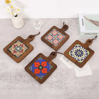 Boho Wood & Decorative Tile Trivet