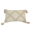 Boho Neutral Tufted & Tasseled Throw Pillow Case