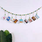 Boho Wall Hanging Photo Display with Wooden Beads & Clips