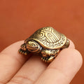 1Pc Antique Looking Solid Brass Turtle Ornament Animal Sculpture Home Office Desk Decorative Home Decor Boho