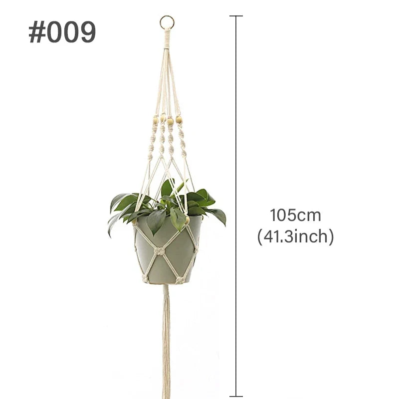 🌿 Handmade Macrame Plant Hanger – Boho Hanging Planter Basket for Indoor & Outdoor Decor