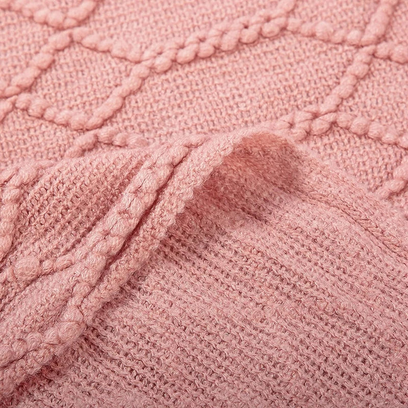 Soft Knit Fringe Throw Blanket