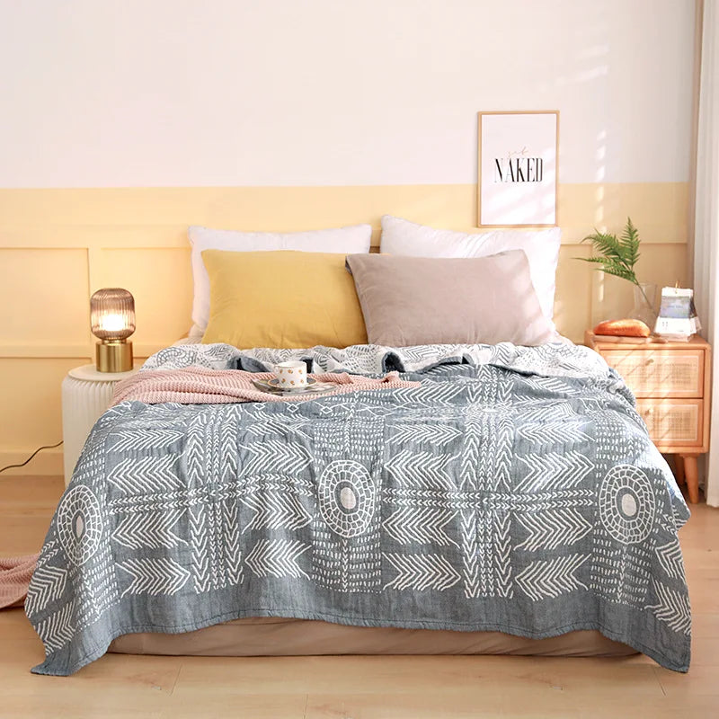 Lightweight Cotton Boho Throw Blanket