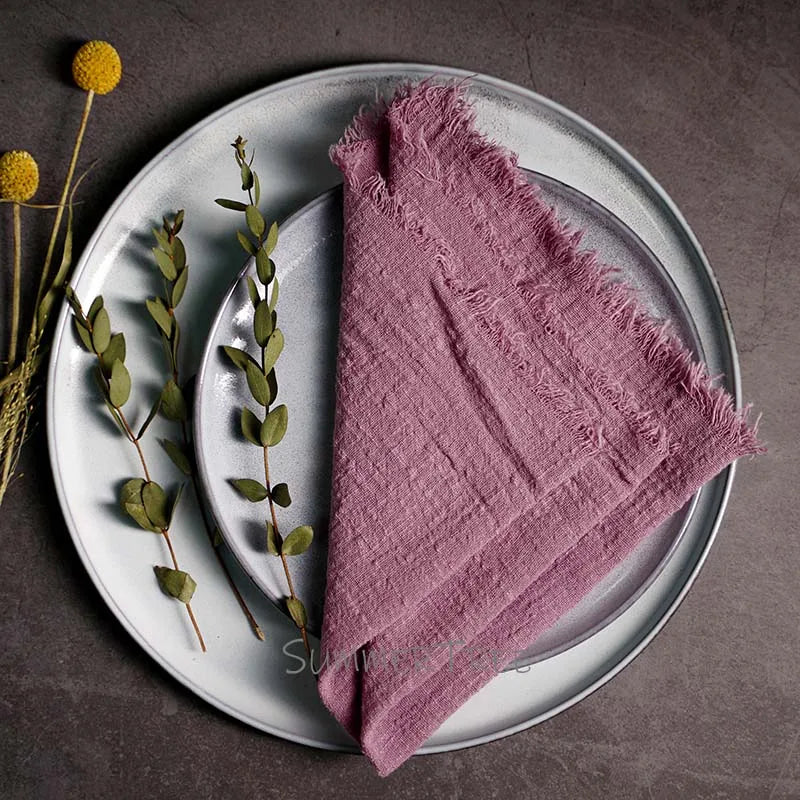 Rustic Cotton Gauze Reusable Napkin – Boho Kitchen & Table Decor - Rust