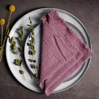 Rustic Cotton Gauze Reusable Napkin – Boho Kitchen & Table Decor - Rust