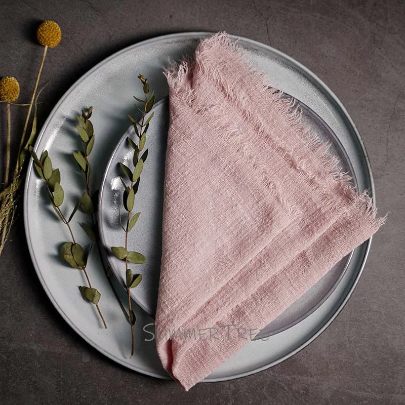 Rustic Cotton Gauze Reusable Napkin – Boho Kitchen & Table Decor - Rust