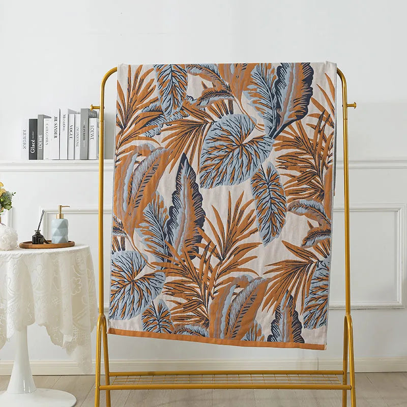 Cotton Gauze Floral Bath Towel