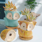 Ceramic Fox Succulent Planter