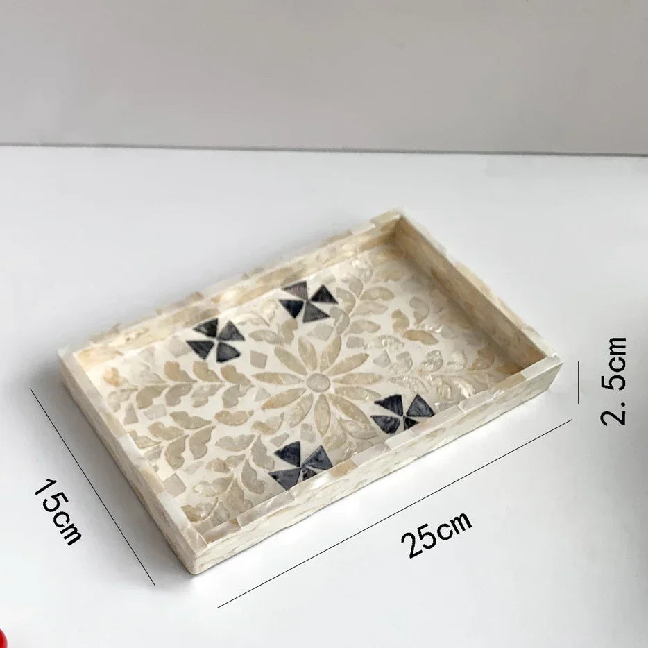 Handmade Shell Tray – Oval & Rectangular Decorative Jewelry Organizer for Boho Home Decor