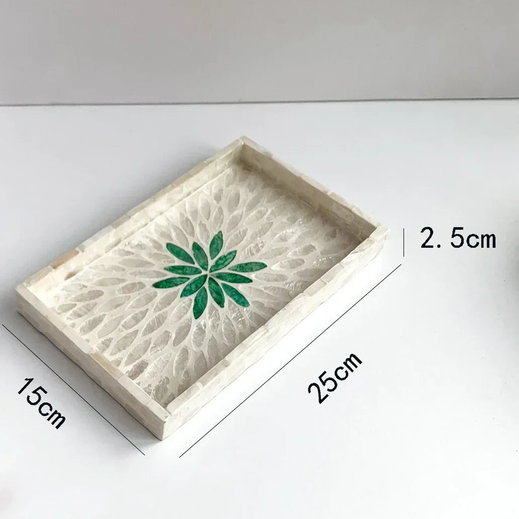 Handmade Shell Tray – Oval & Rectangular Decorative Jewelry Organizer for Boho Home Decor