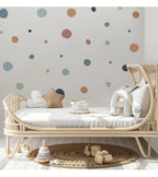 Boho Polka Dot Wall Stickers – Colorful Removable Nursery Decals