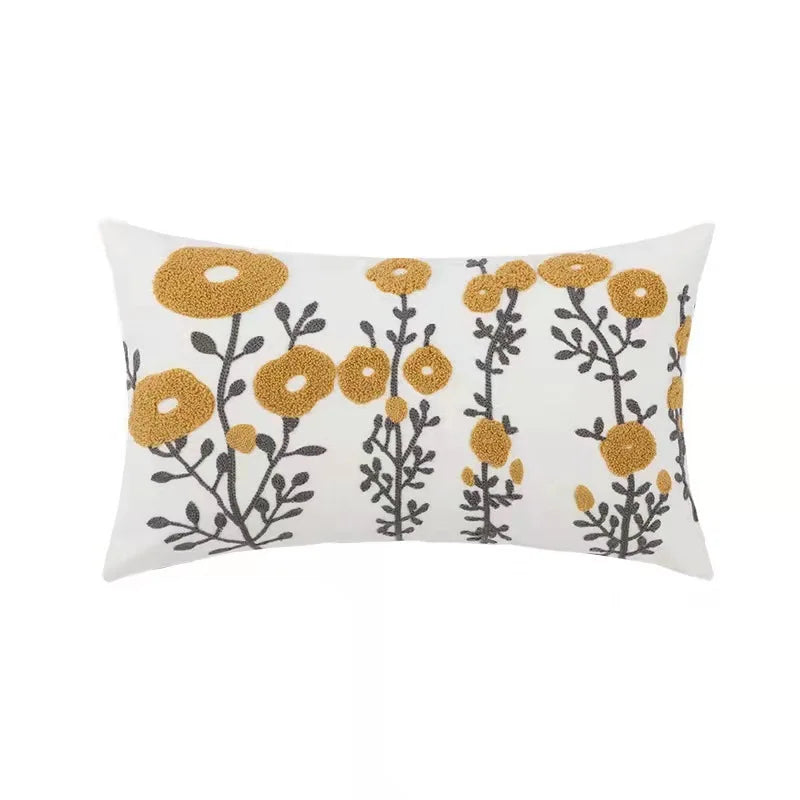 🌼 Cozy Embroidered Throw Pillow Cover – Nordic-Inspired Boho Home Decor Accent