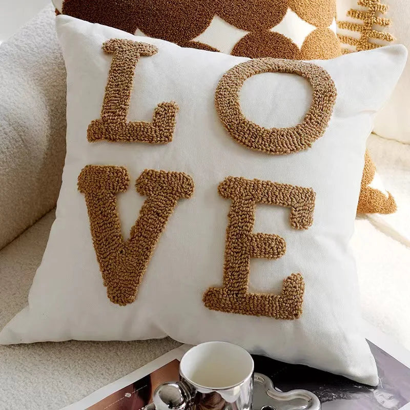Vintage Nordic Throw Pillow Cover – Abstract Face