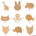 Cute Wooden Animal Wall Hook – Beech Wood Decorative Hanger for Kids Rooms, Entryways, Kitchens & More (1pc)
