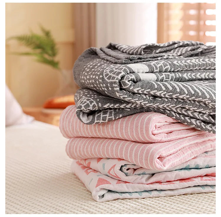 Lightweight Cotton Boho Throw Blanket