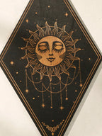 🌙 Wooden Witchy Wall Hanging – Gothic Moon, Sun, Stars & Snake Boho Decor for Mystical Bedrooms & Crafty Corners