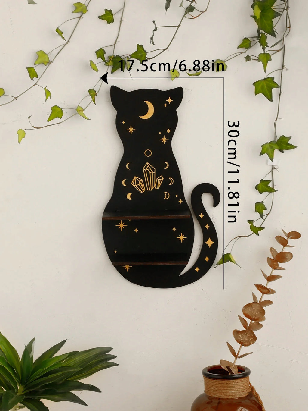 Animal Shaped Moon Phase Crystal Wall Shelf