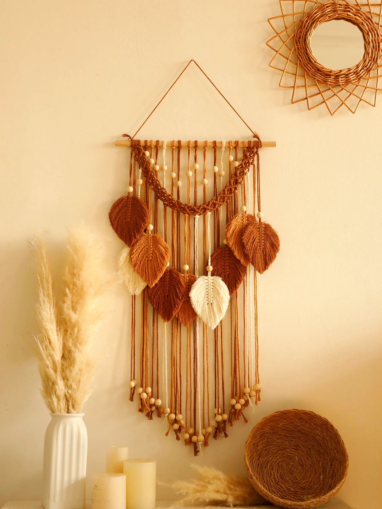 Leaves Hand-Woven Macrame Tapestries
