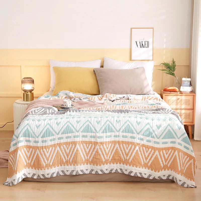 Lightweight Cotton Boho Throw Blanket