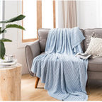100% Cotton Cable Knit Throw Blanket – Soft & Breathable Boho Home Decor