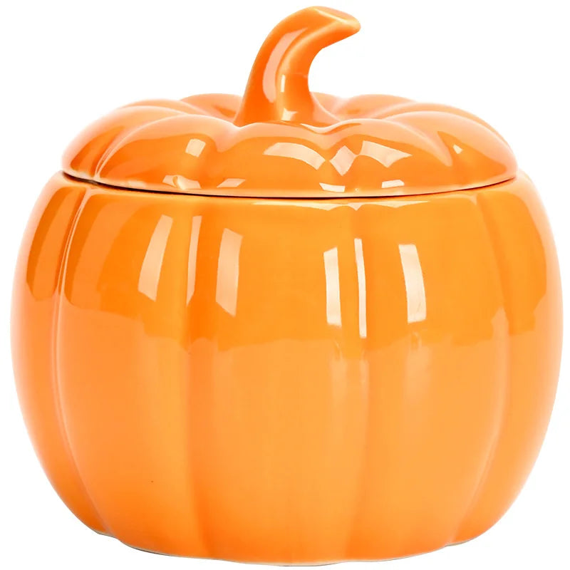 Ceramic Pumpkin Candy Jar – Decorative Tea or Treat Container
