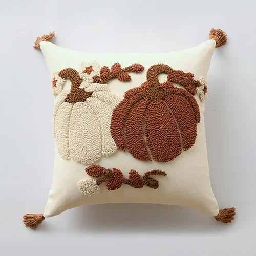 Tufted Pumpkin Pillow Cover – Halloween Cushion for Sofa, Bed & Kids’ Room